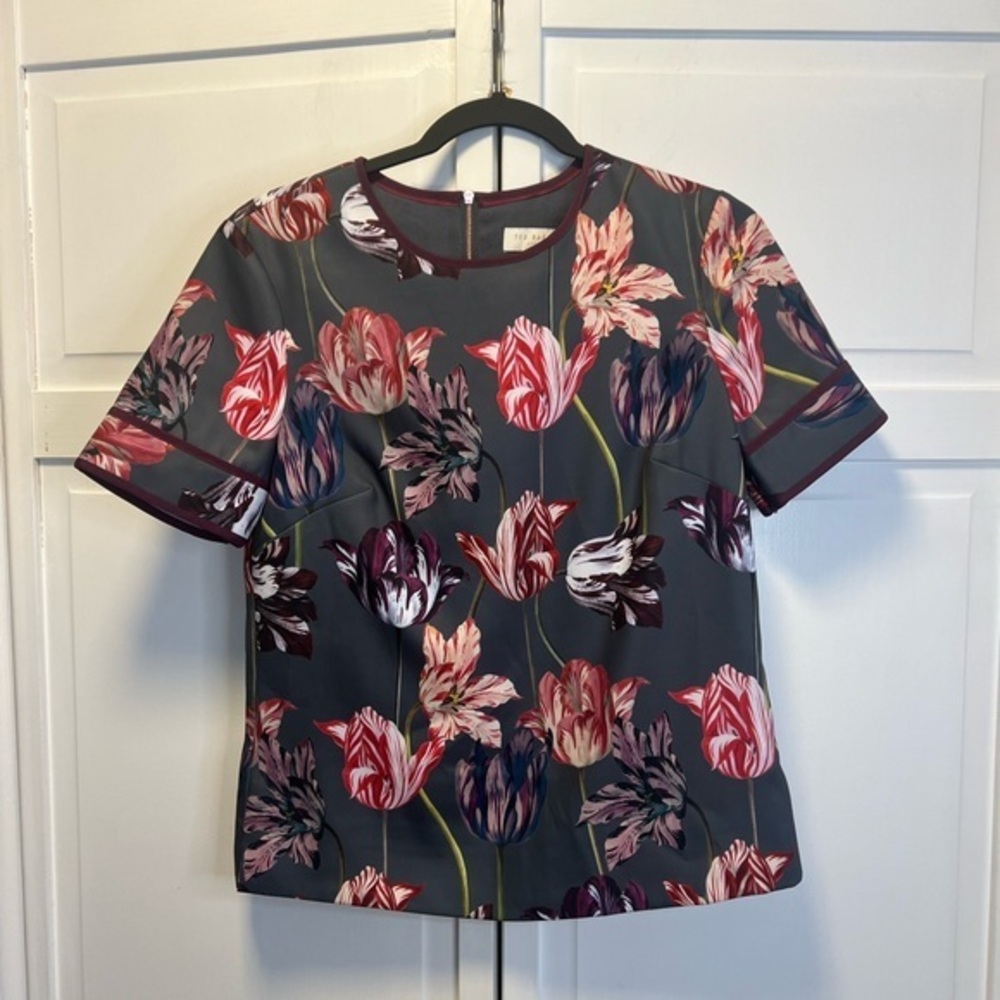 Ted Baker London Floral Pattern Top Size Women’s 1 Multicolor